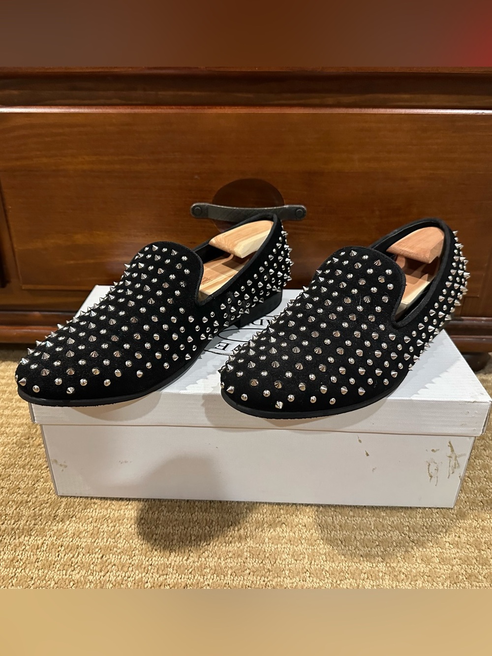 Steve Madden Silver Spike Slip-On Loafers 11M